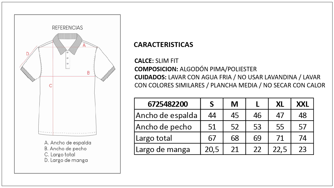 Tabla de Talles Chomba Tecnológica Hombre Britches